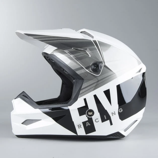 Fly Racing Kinetic K220 2020 шлем кроссовый, бело-серо-черный