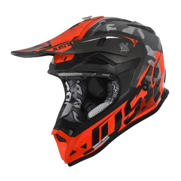 Just1 J32 SWAT Camo Orange Fluo шлем кроссовый, оранжево-черный