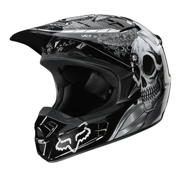 Шлем Fox Racing V2 Vandal, черный с черепом.