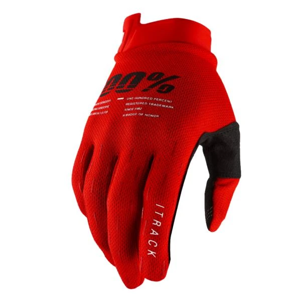 100% ITrack Red мотоперчатки, красный