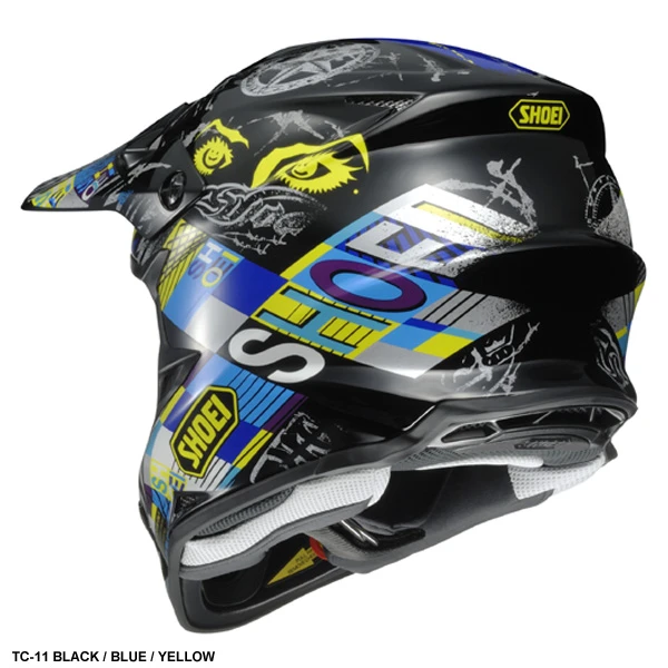 Shoei VFX-W Krack TC-11 шлем кроссовый, желто-сине-черный