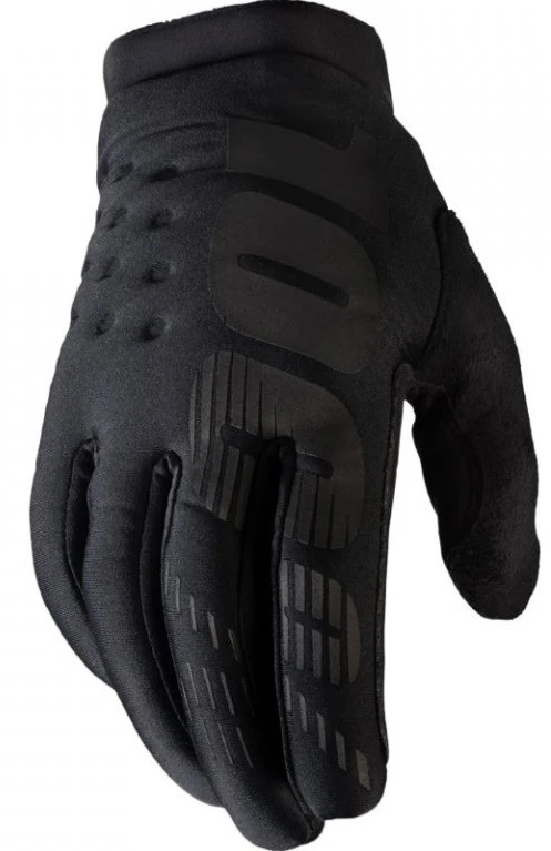 100% Brisker Black/Black мотоперчатки, черный