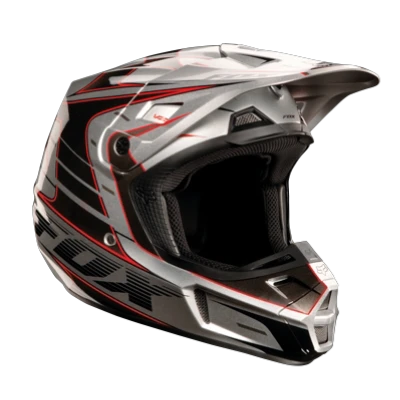 Fox Racing V2 шлем кросс, серебристо-черный