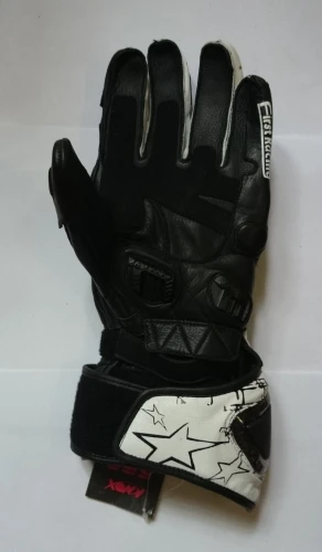 First M02 Star Gloves мотоперчатки кожаные с защитой, город, красно-бело-черный