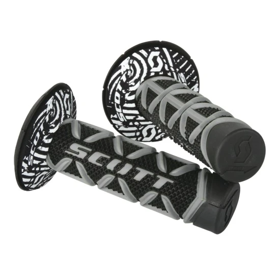 Scott Grips Diamond+Donuts тройные грипсы и донаты на руль, серо-черный
