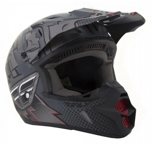 Fly Racing Kinetic Dash шлем подростковый, черно-серебристый матовый
