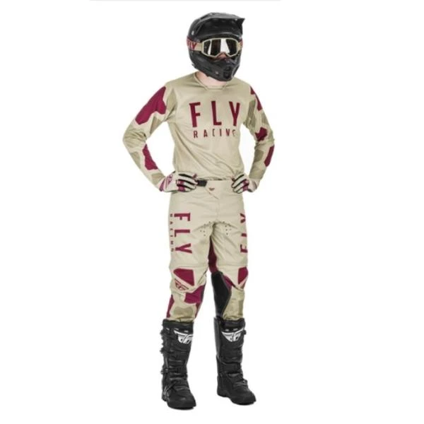 Fly Racing Kinetic K221 2021 комплект, бежево-бордовый