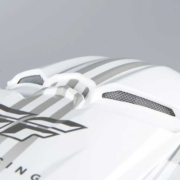 Fly Racing Kinetic K220 2020 шлем кроссовый, бело-серо-черный