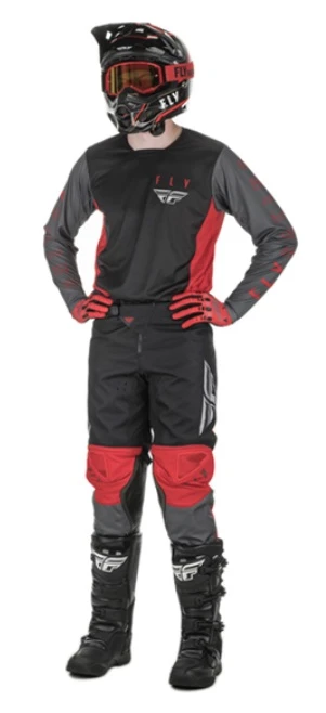 Fly Racing Kinetic K121 2021 комплект, красно-серо-черный