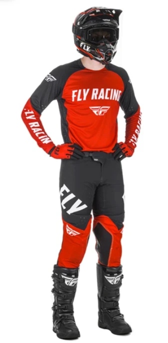 Fly Racing Evolution DST 2021 мотоштаны, красно-черно-белый