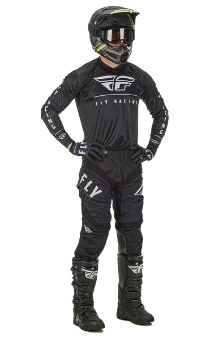 Fly Racing Lite Hydrogen 2020 мотоштаны, черно-белый