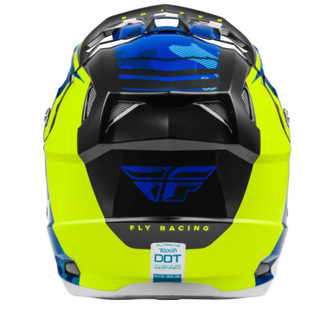Fly Racing Toxin Transfer 2021 шлем кроссовый, сине-желто-белый