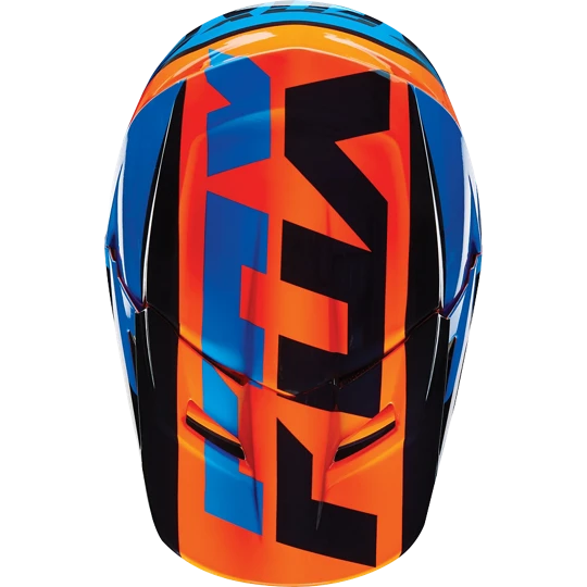 Fox Racing V1 Mako шлем кроссовый, оранжево-синий