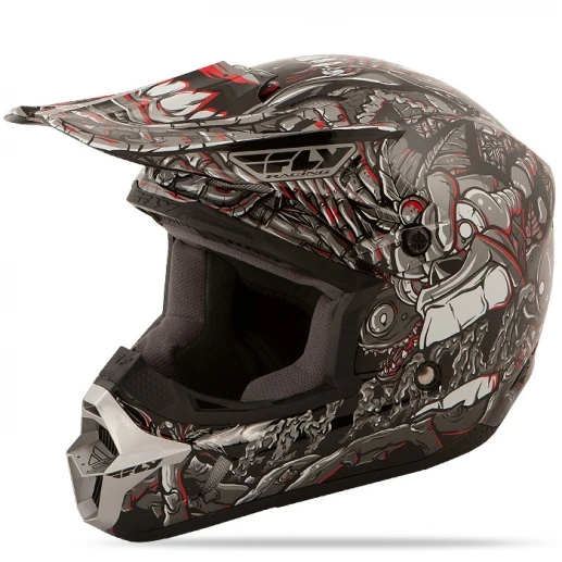 Fly Racing Kinetic Jungle Youth шлем подростковый, серо-красный
