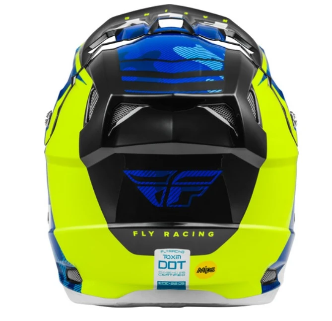 Fly Racing Toxin MIPS Transfer шлем кроссовый, сине-желто-белый