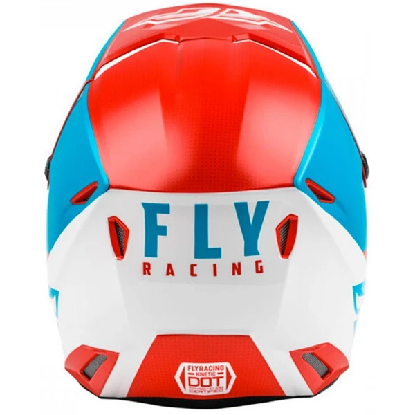 Fly Racing Kinetic Straight Edge шлем кроссовый детский, красно-бело-синий