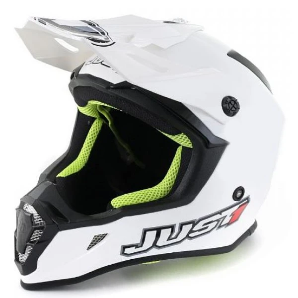 Just1 J38 Solid шлем кроссовый, белый глянцевый