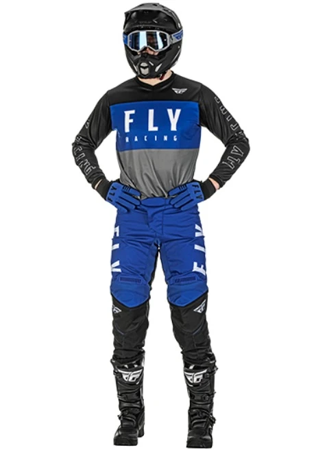 Fly Racing F-16 2022 мотоштаны, сине-серо-черный