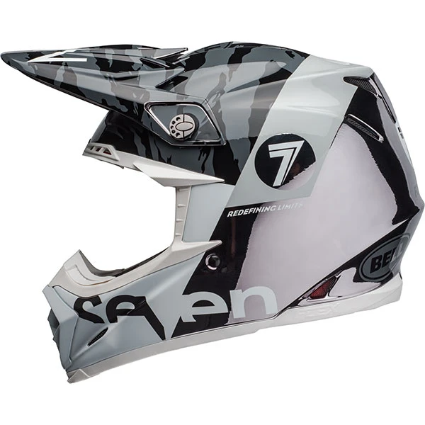 Bell Moto-9 Flex Seven Zone Gloss Black White Chrome шлем кроссовый