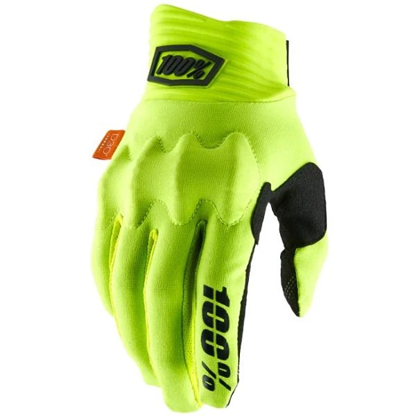 100% Cognito D3O Fluo Yellow/Black мотоперчатки