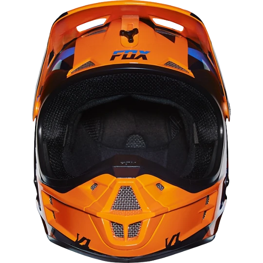 Fox Racing V1 Mako шлем кроссовый, оранжево-синий