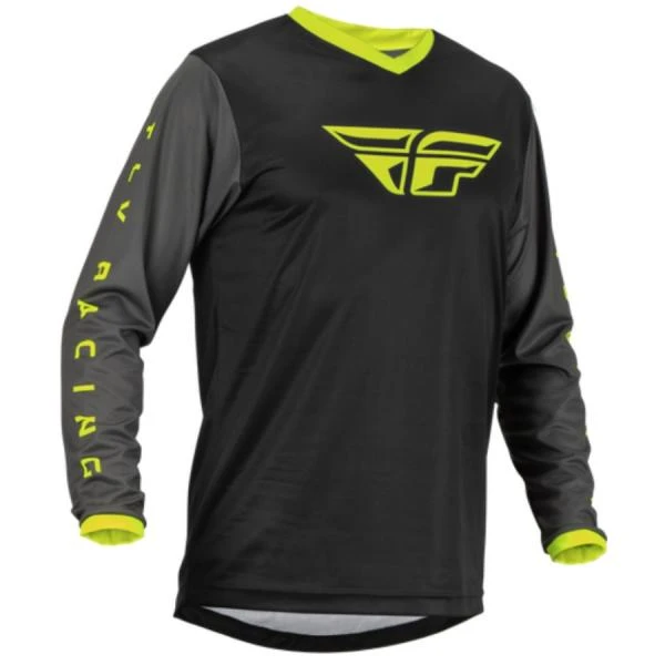 Fly Racing F-16 2023 Black/Grey/Hi-Vis джерси, черно-серо-желтый