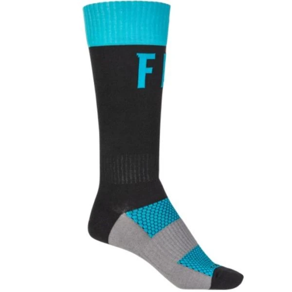Fly Racing MX Pro Thin мотоноски, черно-голубой