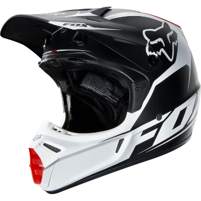 Fox Racing V3 Fathom Matte шлем кроссовый, черно-белый