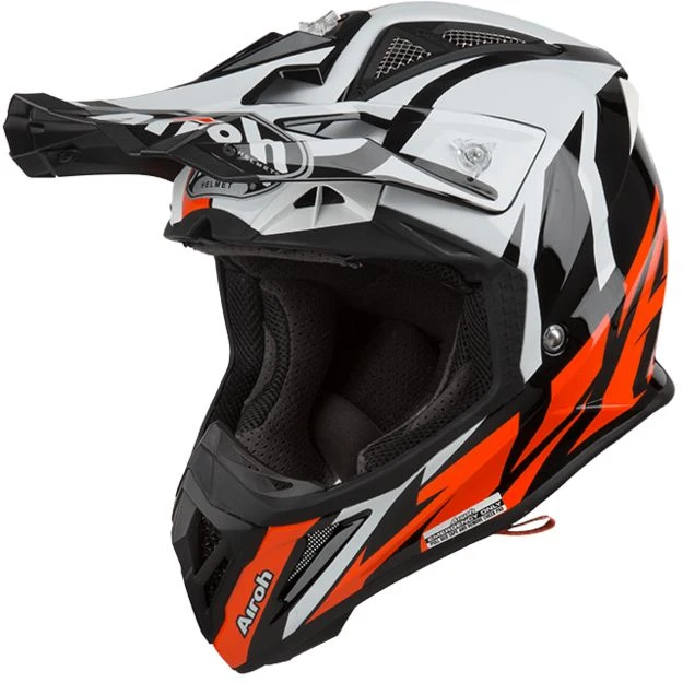 Airoh Aviator 2.3 шлем внедорожный, черно-бело-оранжевый
