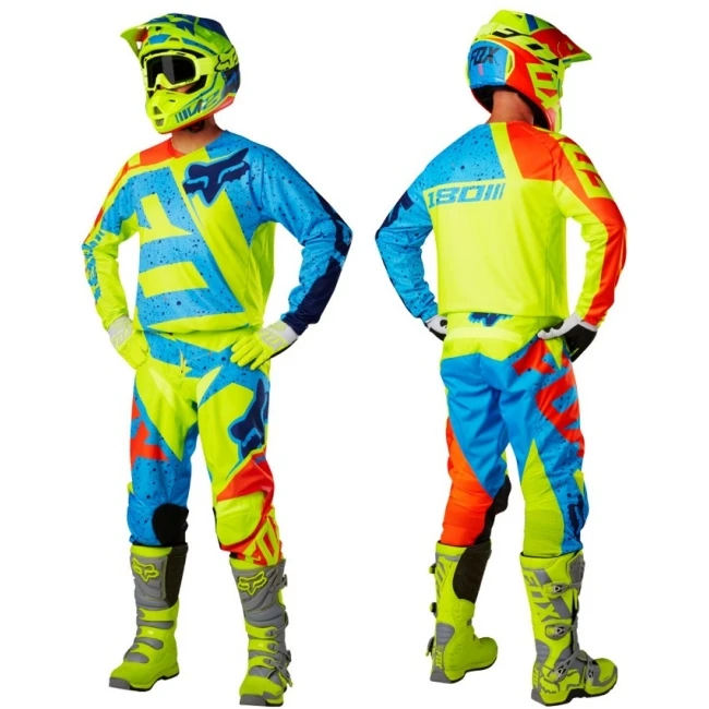 Fox Racing 180 Nirv Youth мотоштаны подростковые, желто-синий