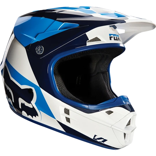 Fox Racing V1 Mako шлем кроссовый, бело-синий