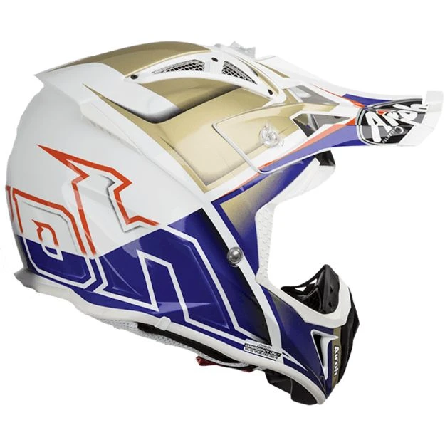 Airoh Aviator 2.2 Check Sand шлем внедорожный, сине-бело-золотой