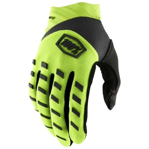 100% Airmatic 2025 Fluo Yellow/Black мотоперчатки, желто-черный