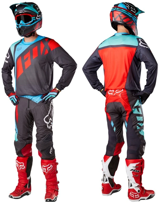 Fox Racing Flexair Seca мотоштаны, серо-красный