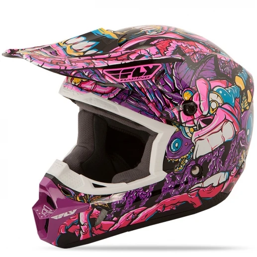 Fly Racing Kinetic Jungle Youth шлем подростковый, фиолетово-розовый