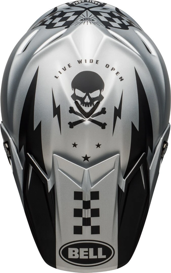 Bell Moto-9 Flex Breakaway Matte Silver/Black шлем кроссовый