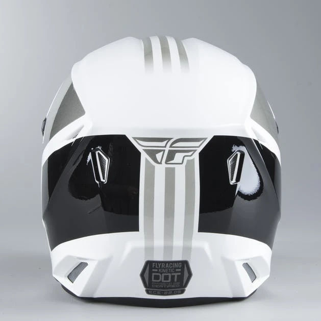 Fly Racing Kinetic K220 2020 шлем кроссовый, бело-серо-черный