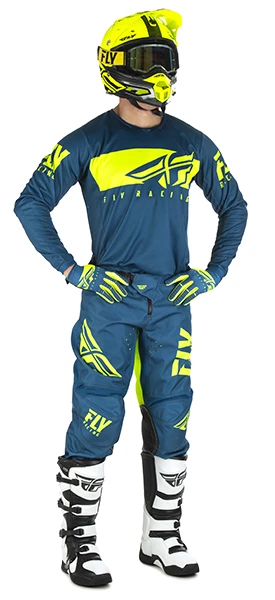Fly Racing Kinetic Shield джерси, сине-желтый