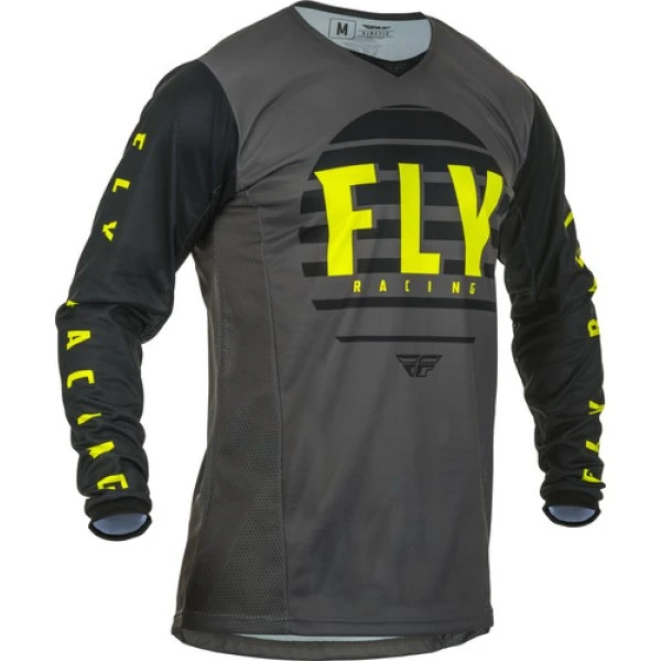 Fly Racing Kinetic K220 2020 джерси, серо-черно-салатовый