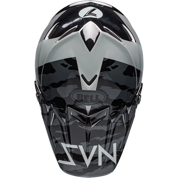 Bell Moto-9 Flex Seven Zone Gloss Black White Chrome шлем кроссовый