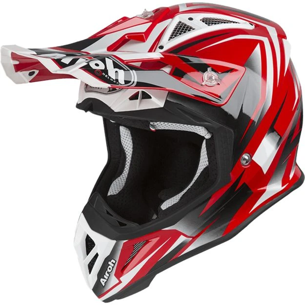 Airoh Aviator 2.3 шлем внедорожный, красно-бело-черный