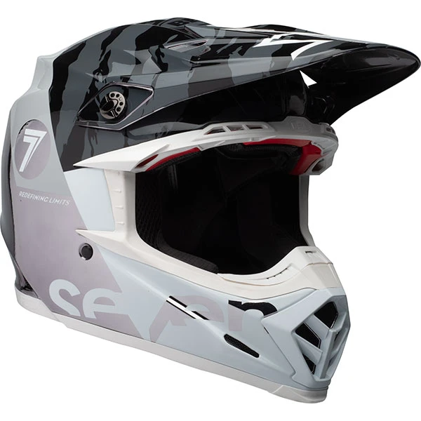 Bell Moto-9 Flex Seven Zone Gloss Black White Chrome шлем кроссовый