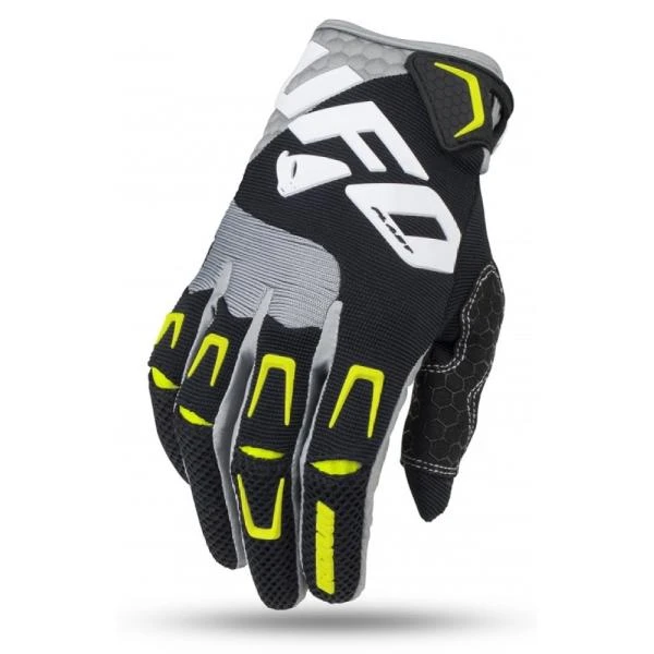 UFO Iridium Black/Neon Yellow мотоперчатки
