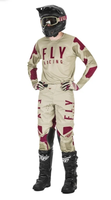 Fly Racing Kinetic K221 2021 комплект, бежево-бордовый