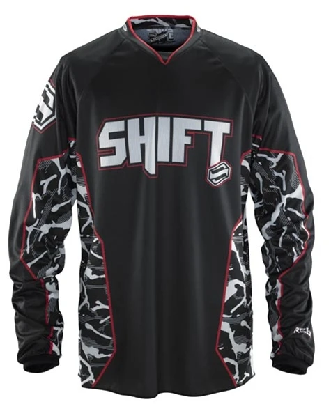 Shift Recon Camo джерси, черно-красный с камуфляжными вставками
