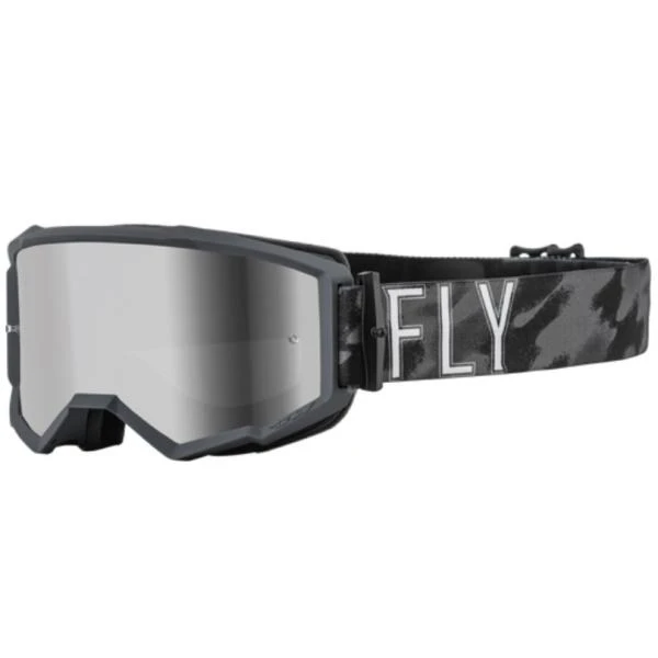 Fly Racing Zone 2022 мотоочки, темно-серый камуфляж, черная зеркальная линза