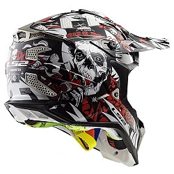 LS2 MX470 Subverter Voodoo шлем кроссовый, черно-бело-красный