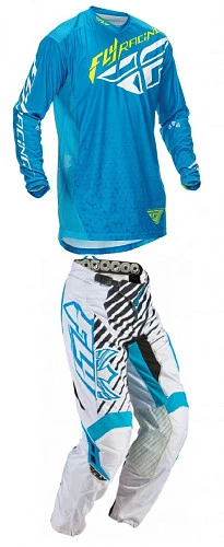 Fly Racing Kinetic / Lite Hydrogen комплект, бело-голубой