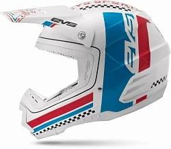 EVS T5 Rally шлем кроссовый, бело-сине-красный