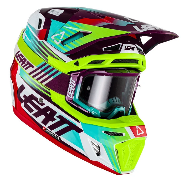 Leatt Kit Moto 8.5 V23 Neon шлем кроссовый + Velocity 5.5 мотоочки